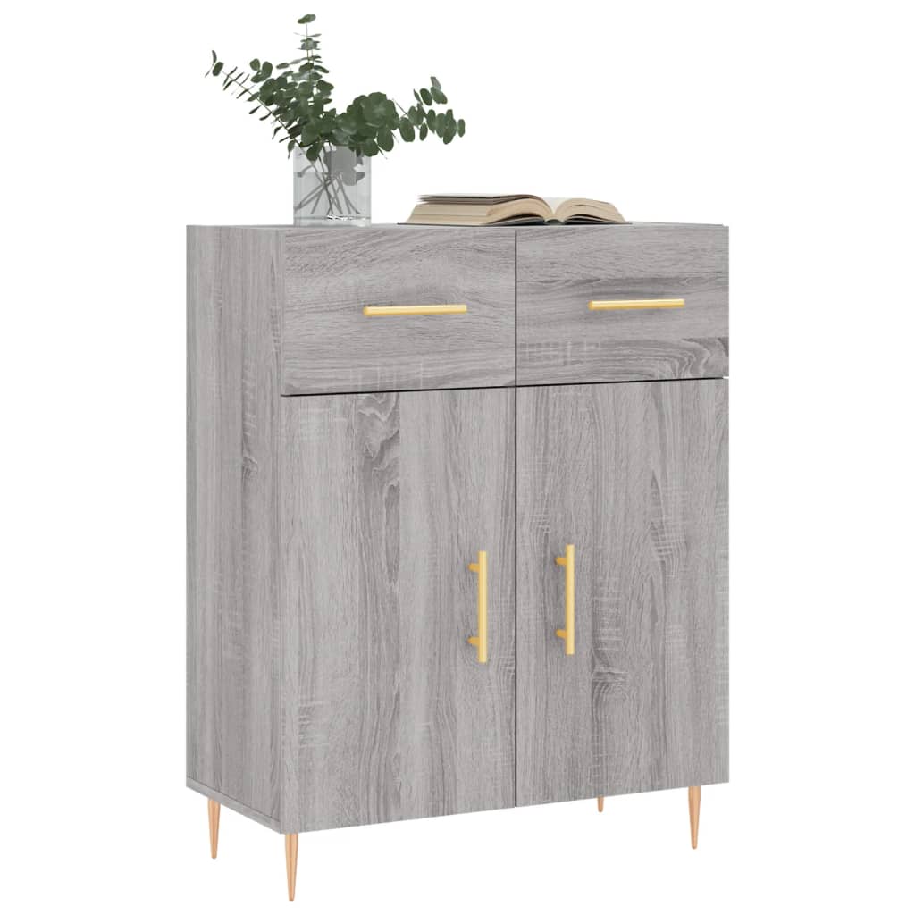 skænk 69,5x34x90 cm konstrueret træ grå sonoma-eg