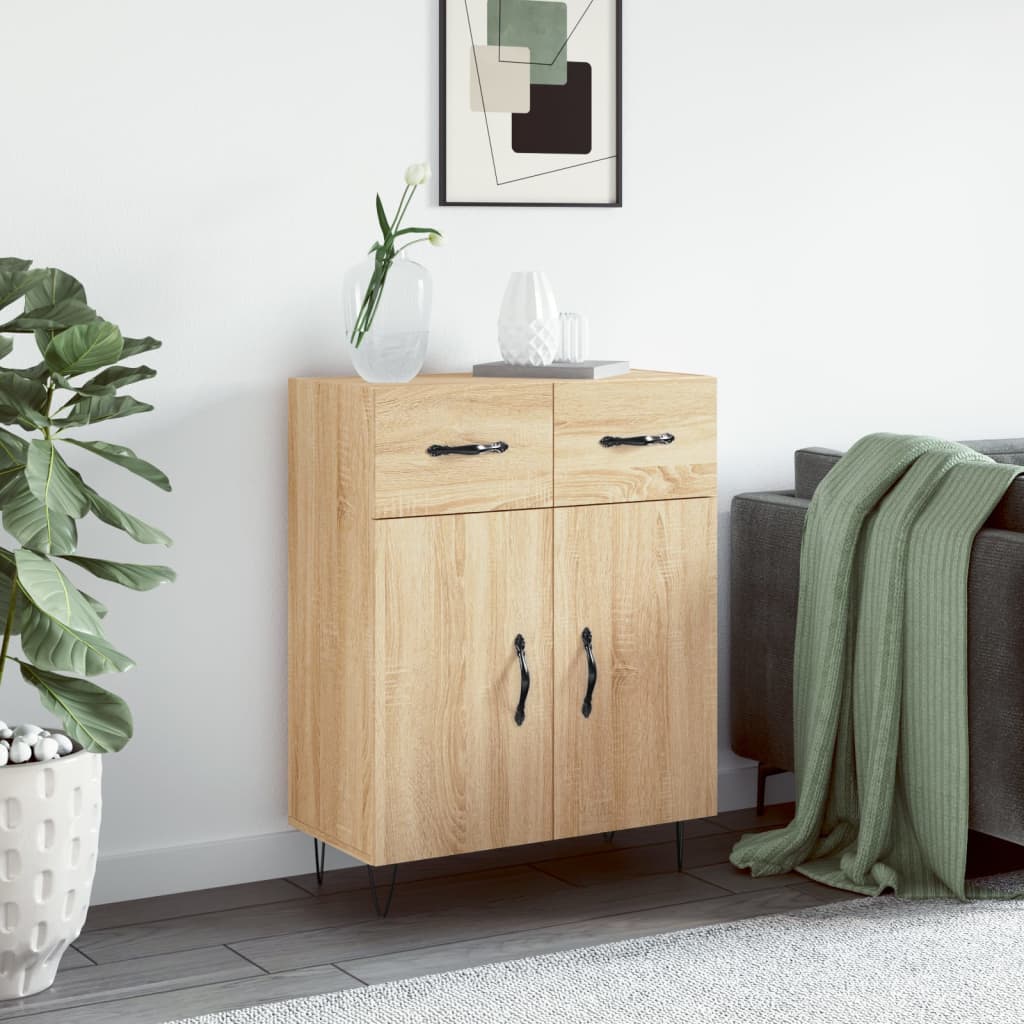 skænk 69,5x34x90 cm konstrueret træ sonoma-eg