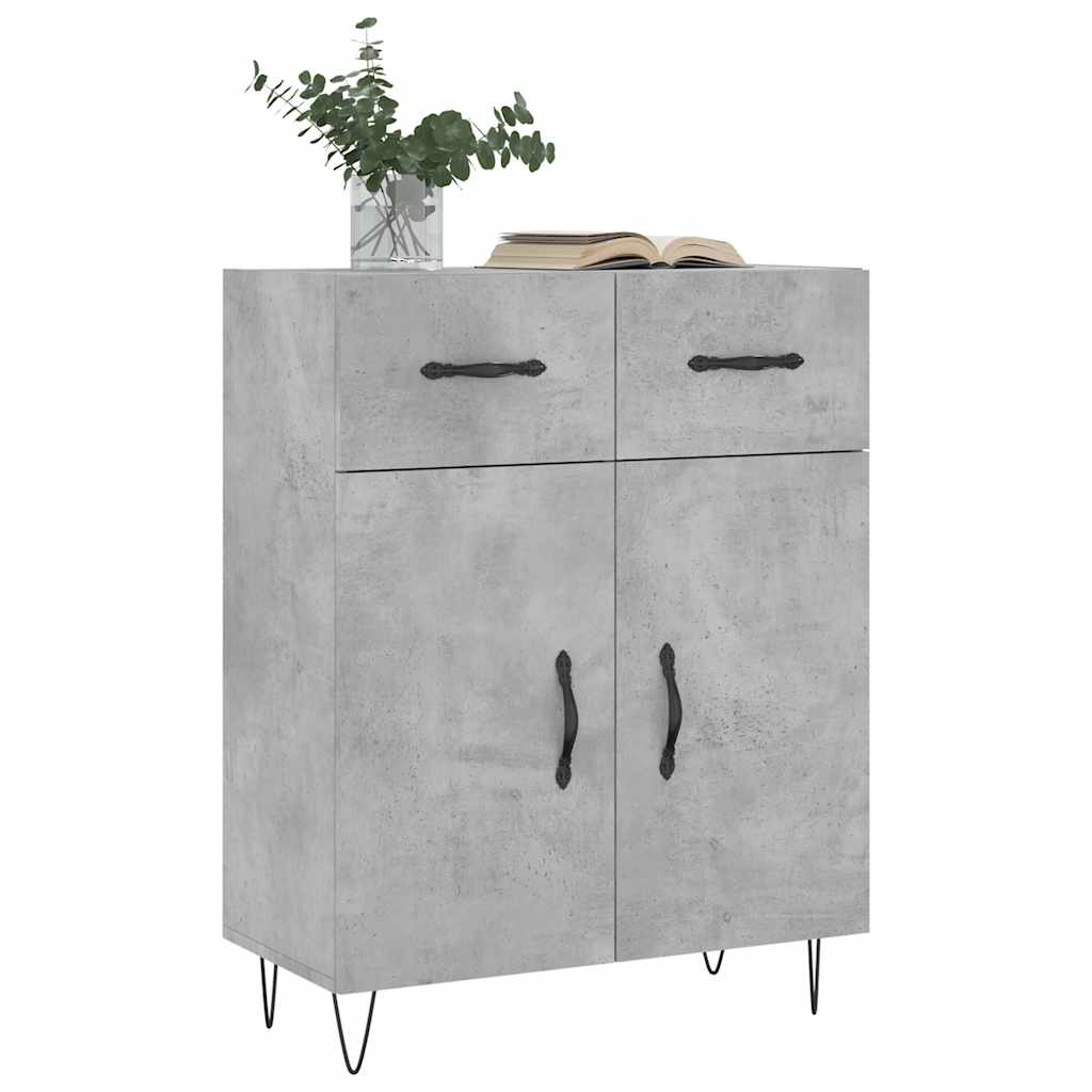 skænk 69,5x34x90 cm konstrueret træ betongrå