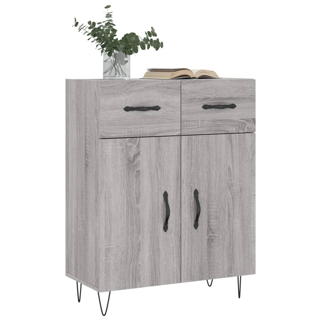 skænk 69,5x34x90 cm konstrueret træ grå sonoma-eg
