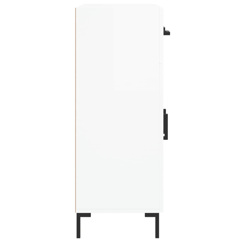 skænk 69,5x34x90 cm konstrueret træ hvid højglans