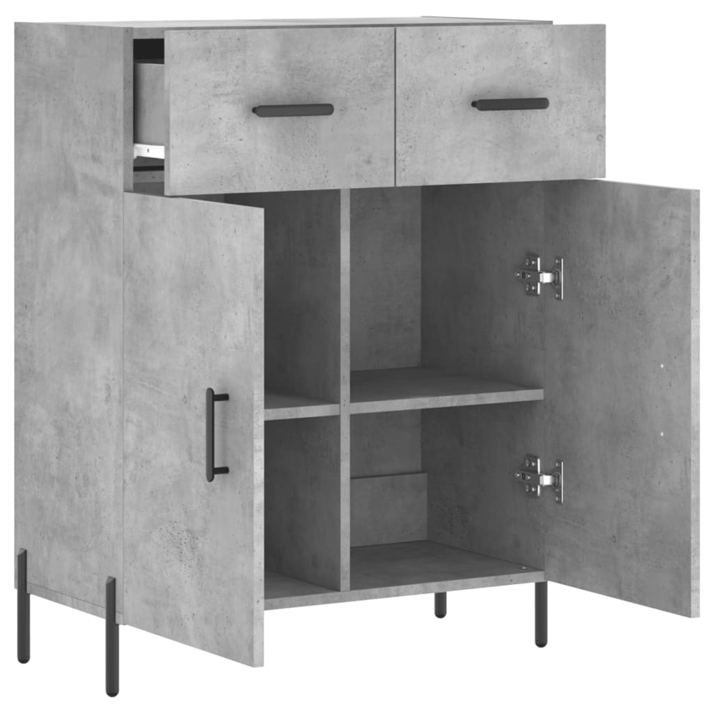 skænk 69,5x34x90 cm konstrueret træ betongrå