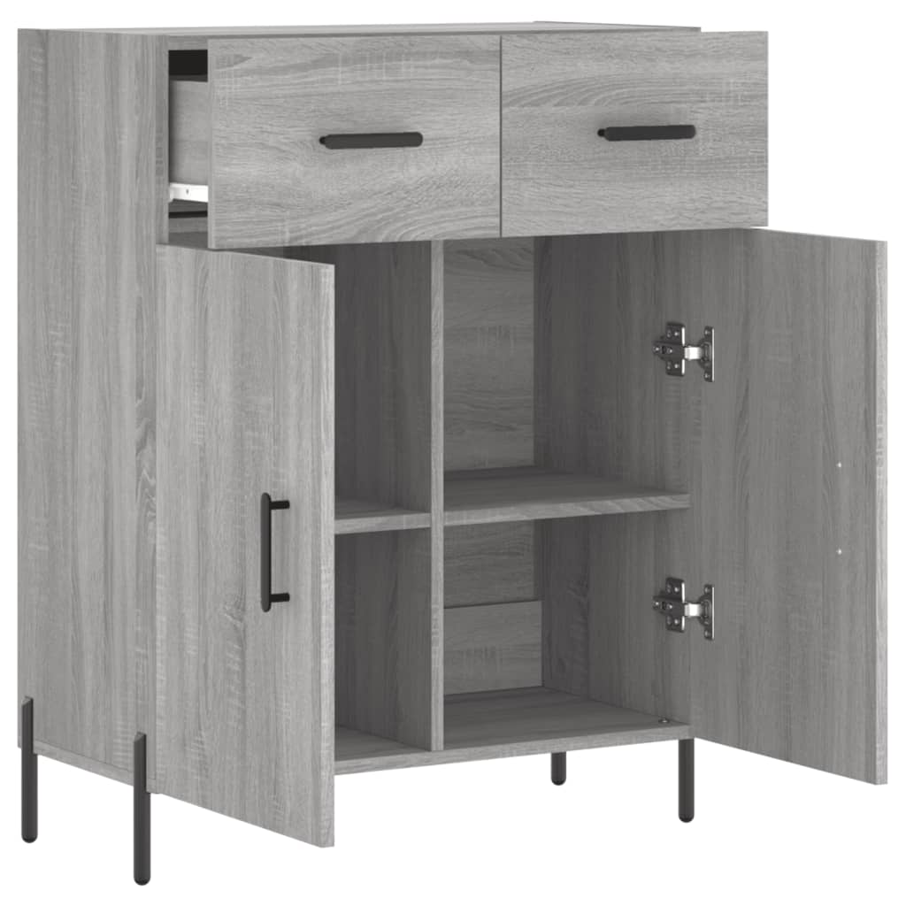 skænk 69,5x34x90 cm konstrueret træ grå sonoma-eg