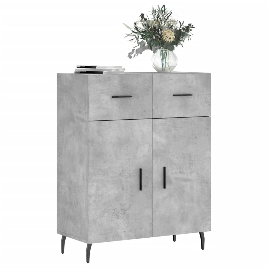 skænk 69,5x34x90 cm konstrueret træ betongrå