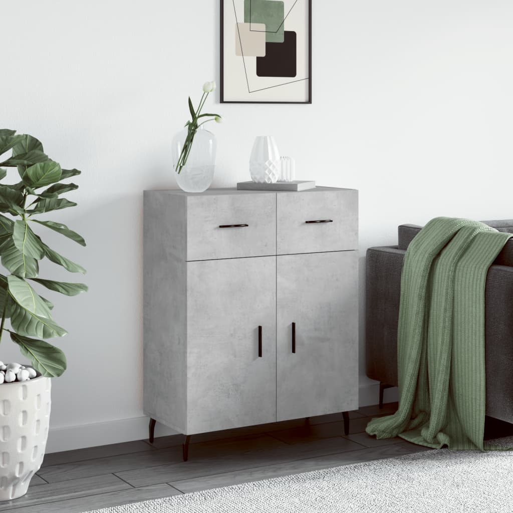 skænk 69,5x34x90 cm konstrueret træ betongrå