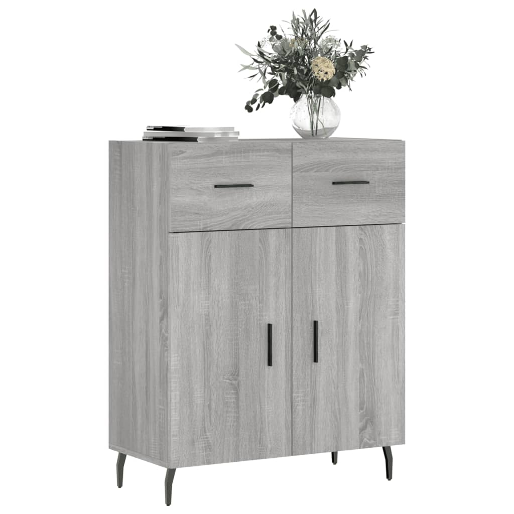 skænk 69,5x34x90 cm konstrueret træ grå sonoma-eg