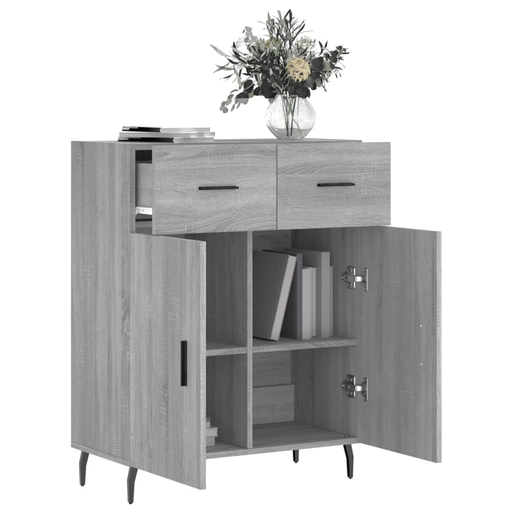 skænk 69,5x34x90 cm konstrueret træ grå sonoma-eg