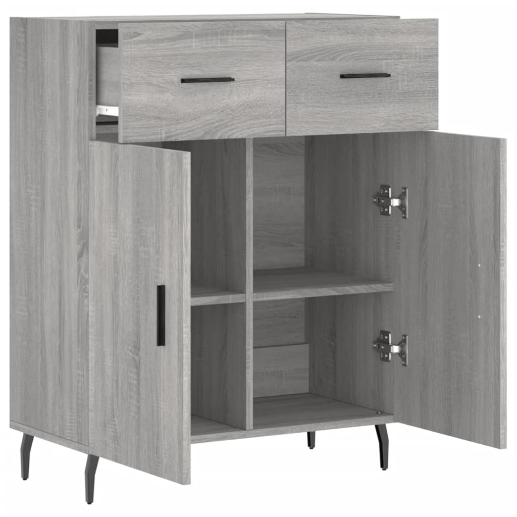 skænk 69,5x34x90 cm konstrueret træ grå sonoma-eg