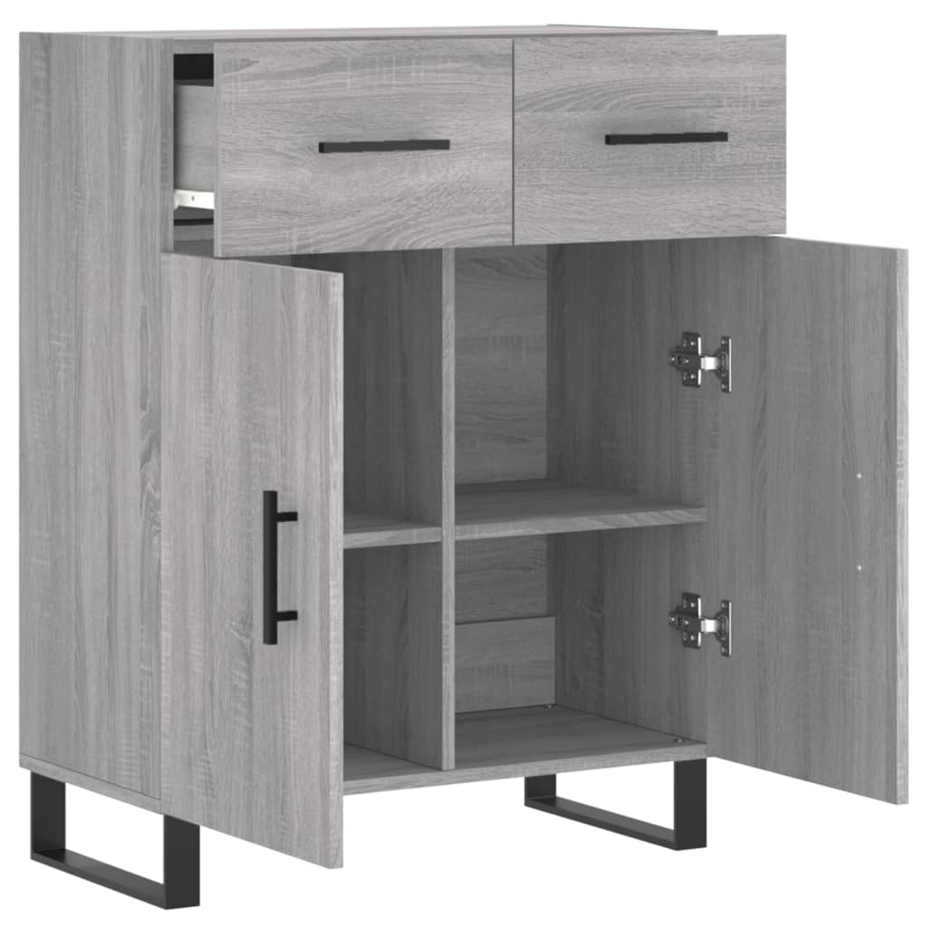 skænk 69,5x34x90 cm konstrueret træ grå sonoma-eg