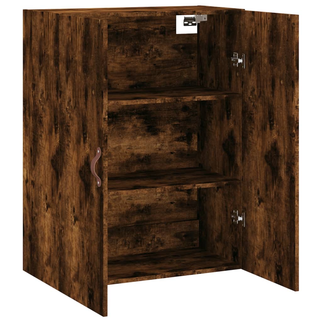 væghængt skab 69,5x34x90 cm konstrueret træ røget sonoma-eg