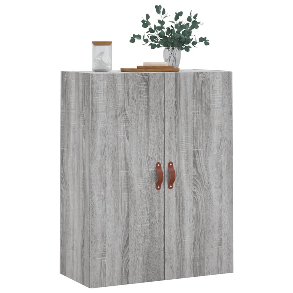 væghængt skab 69,5x34x90 cm konstrueret træ grå sonoma-eg