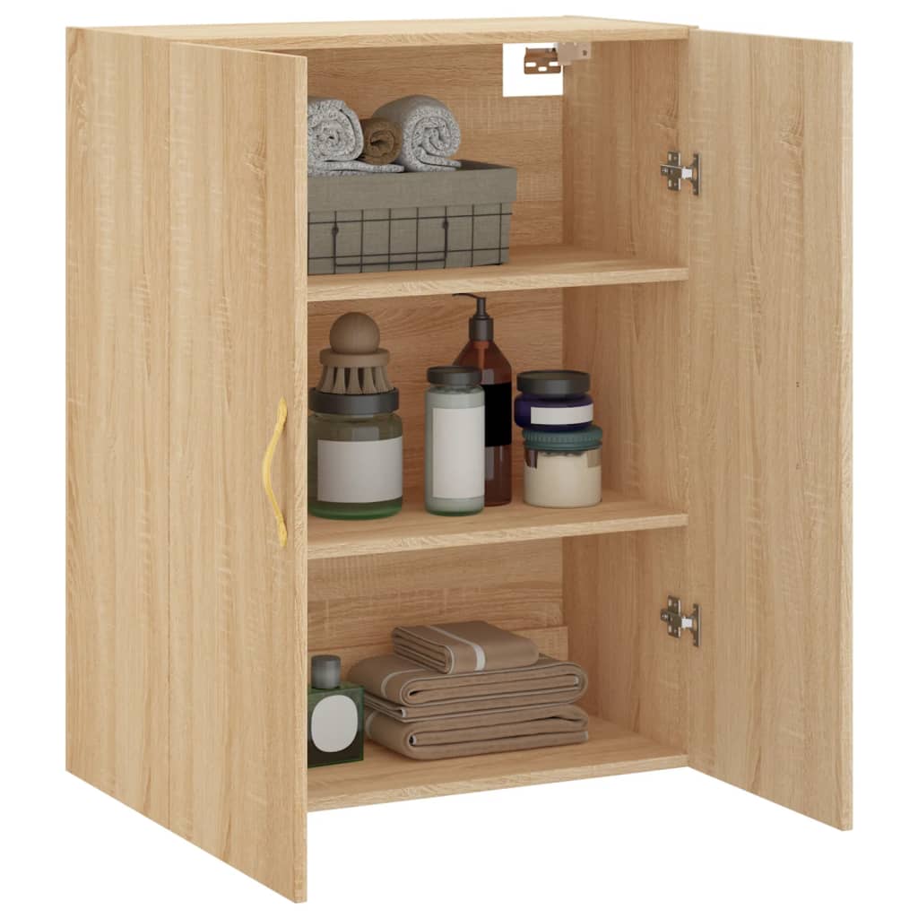 væghængt skab 69,5x34x90 cm konstrueret træ sonoma-eg