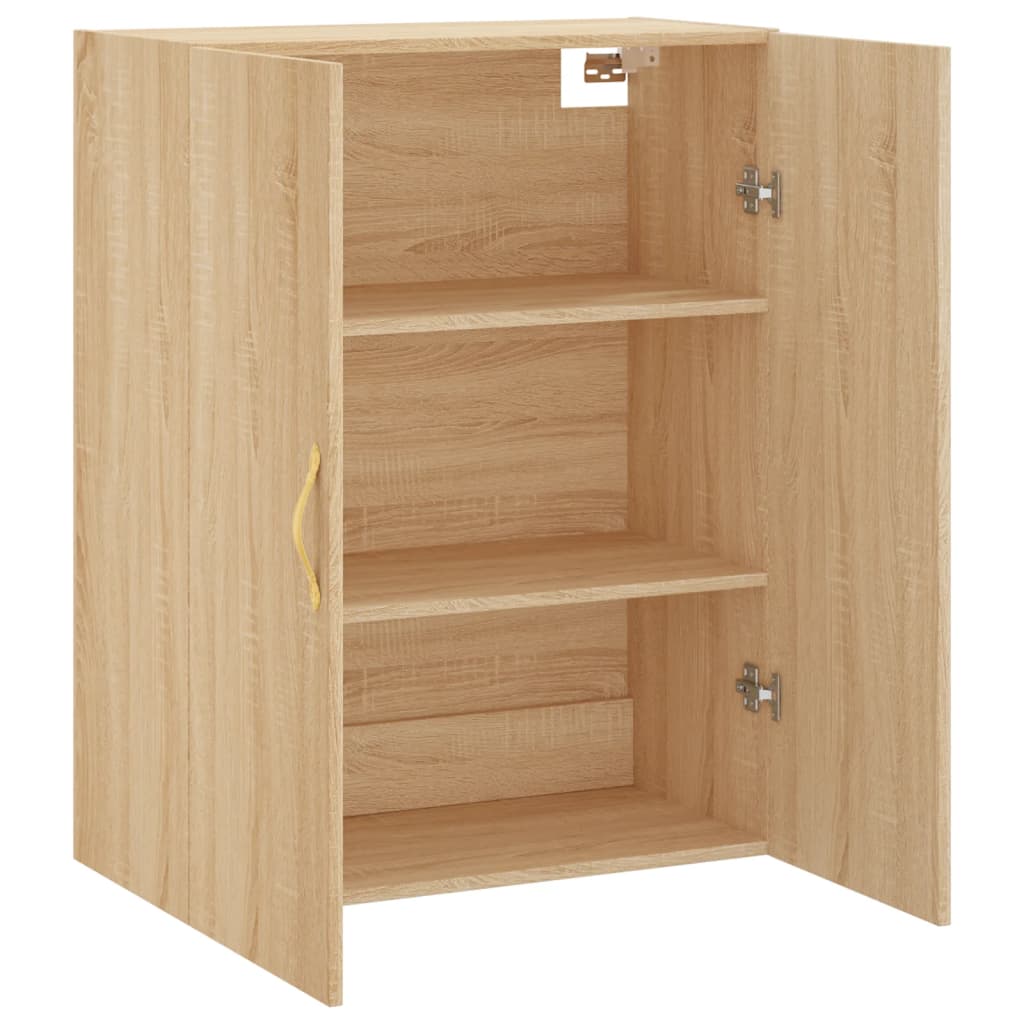 væghængt skab 69,5x34x90 cm konstrueret træ sonoma-eg