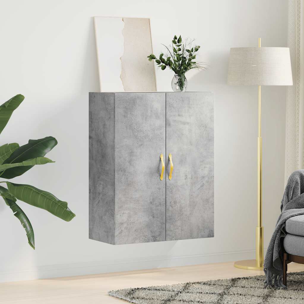væghængt skab 69,5x34x90 cm konstrueret træ betongrå