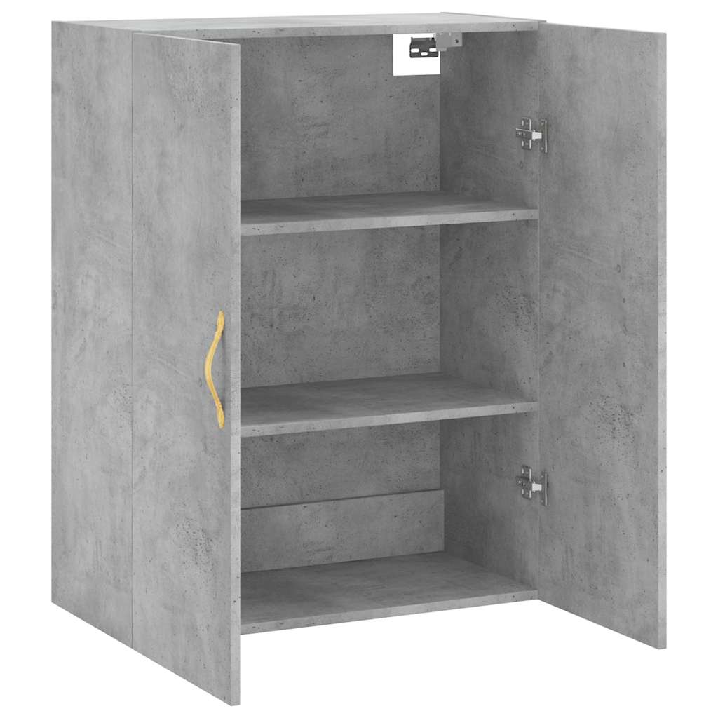 væghængt skab 69,5x34x90 cm konstrueret træ betongrå