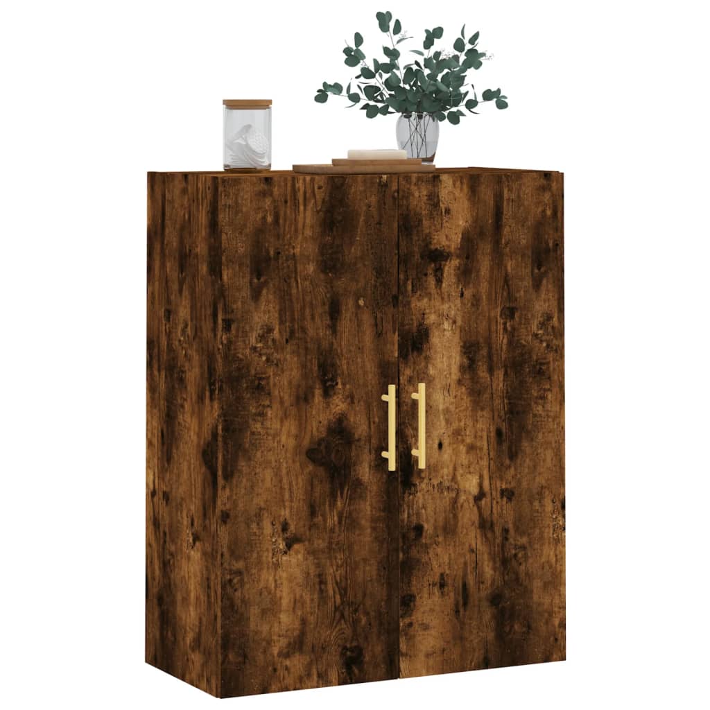 væghængt skab 69,5x34x90 cm konstrueret træ røget sonoma-eg