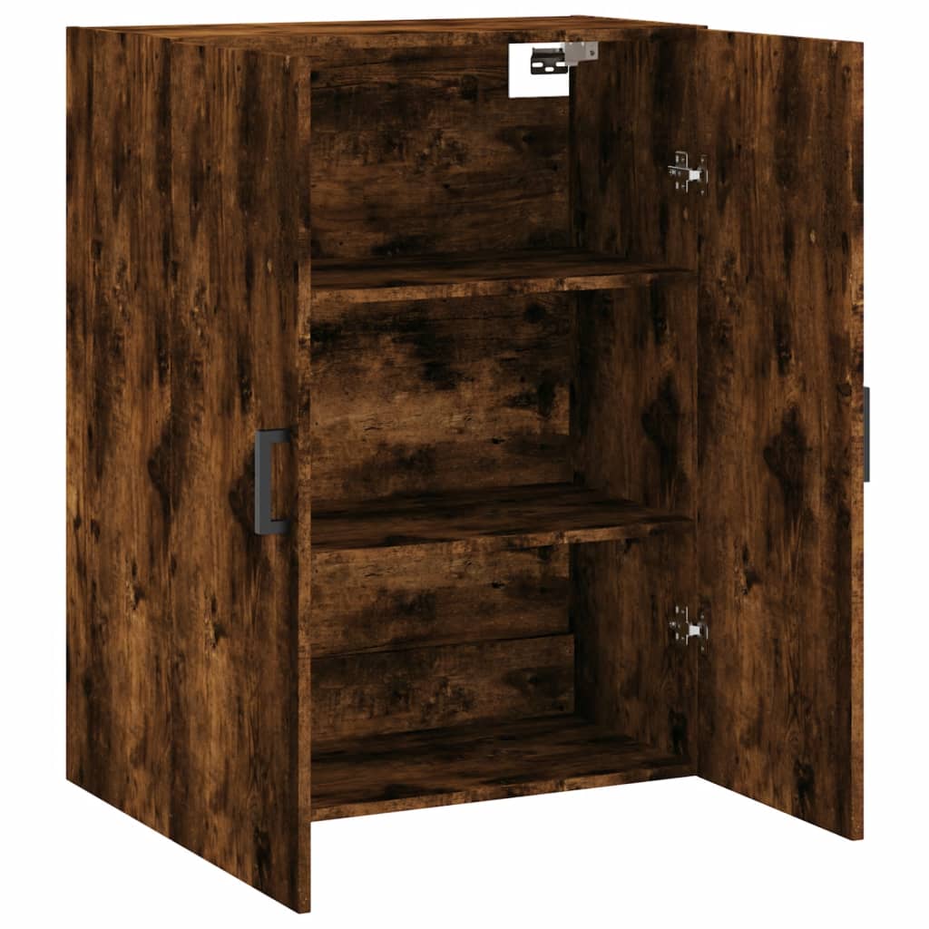 væghængt skab 69,5x34x90 cm konstrueret træ røget sonoma-eg