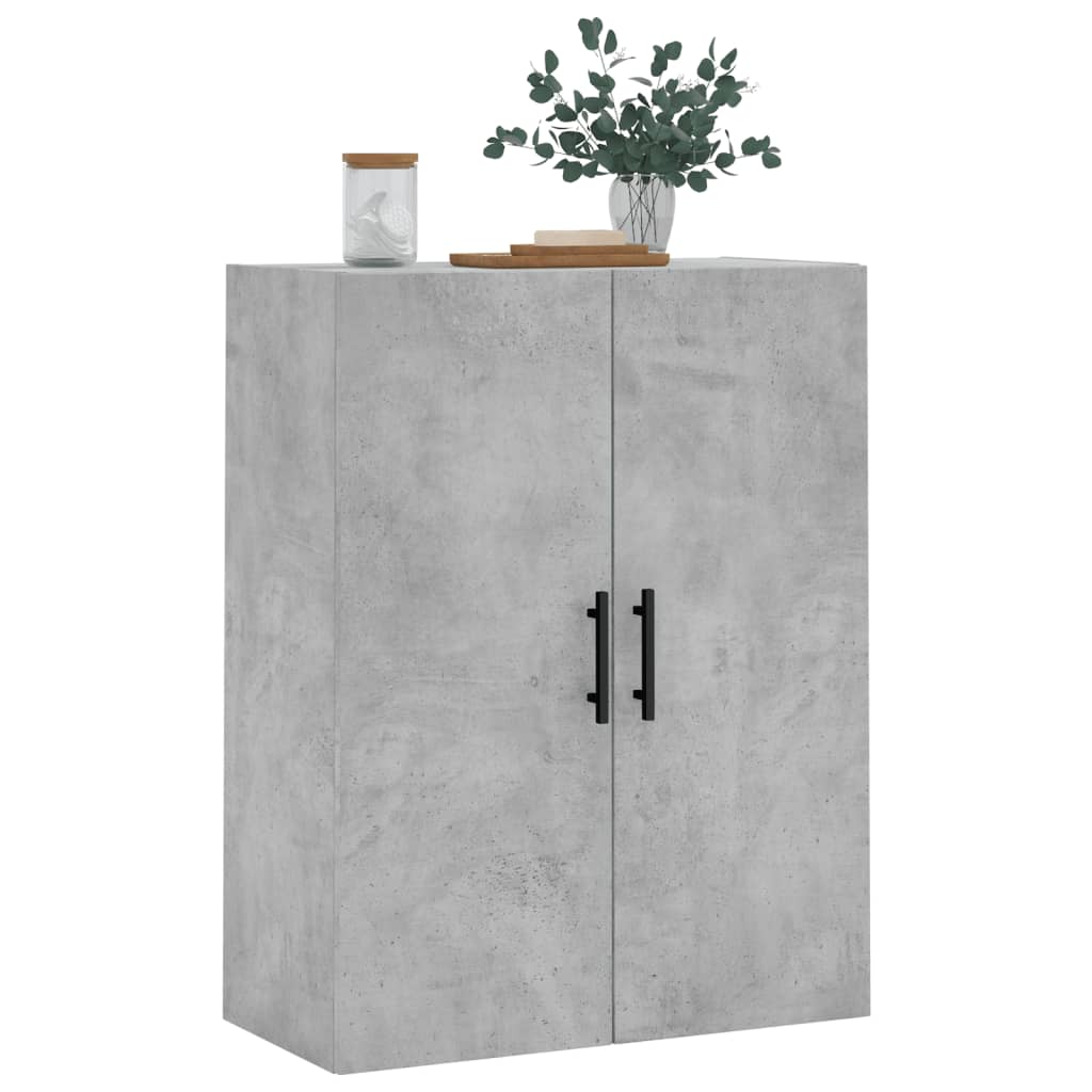 væghængt skab 69,5x34x90 cm konstrueret træ betongrå