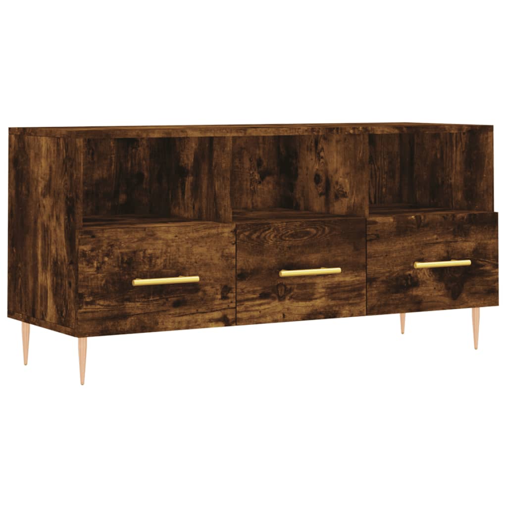 tv-bord 102x36x50 cm konstrueret træ røget egetræsfarve