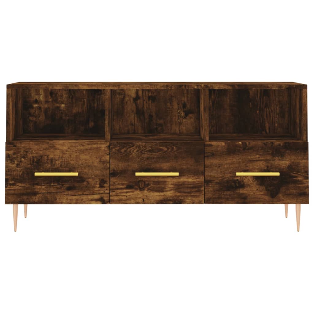tv-bord 102x36x50 cm konstrueret træ røget egetræsfarve
