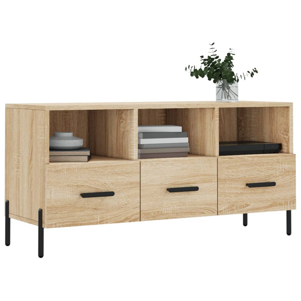 tv-bord 102x36x50 cm konstrueret træ sonoma-eg