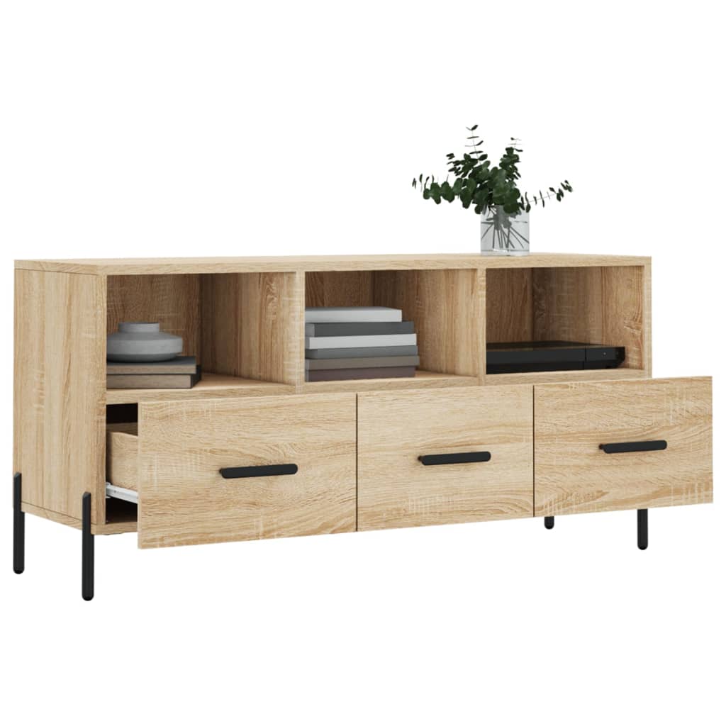 tv-bord 102x36x50 cm konstrueret træ sonoma-eg