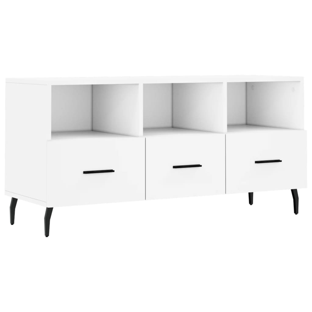 tv-bord 102x36x50 cm konstrueret træ hvid