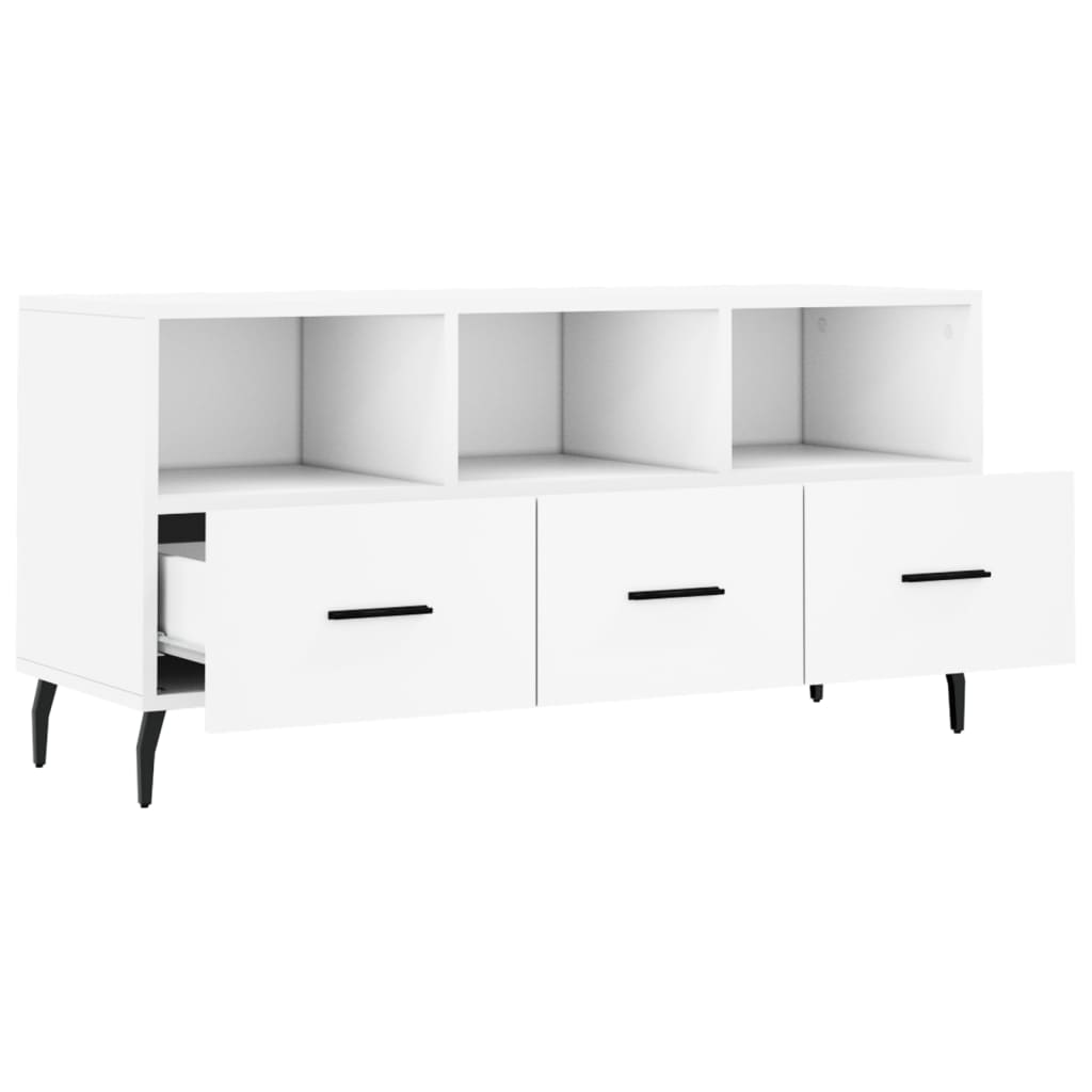 tv-bord 102x36x50 cm konstrueret træ hvid