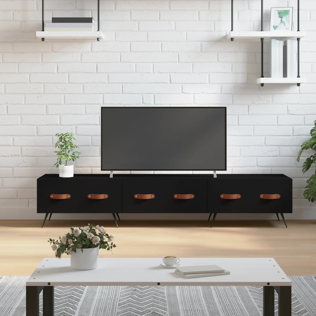 tv-bord 150x36x30 cm konstrueret træ sort