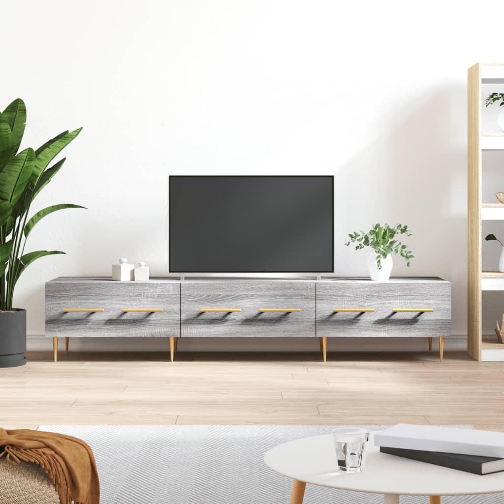 tv-bord 150x36x30 cm konstrueret træ grå sonoma-eg