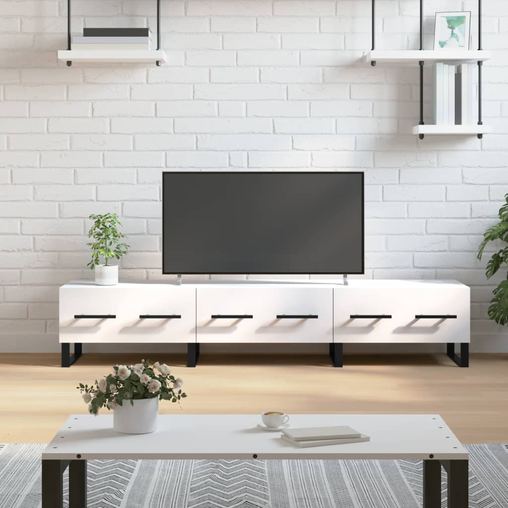 tv-bord 150x36x30 cm konstrueret træ hvid