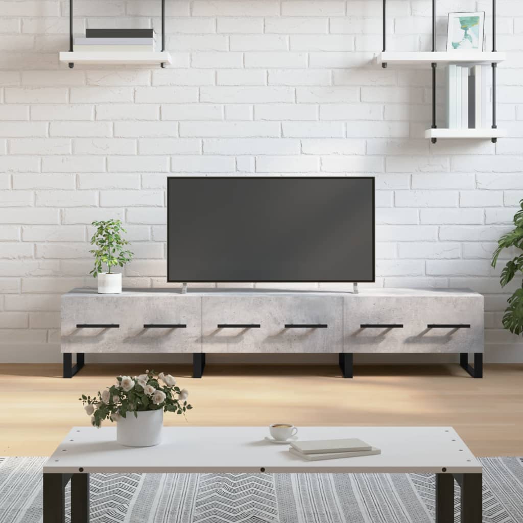 tv-bord 150x36x30 cm konstrueret træ betongrå