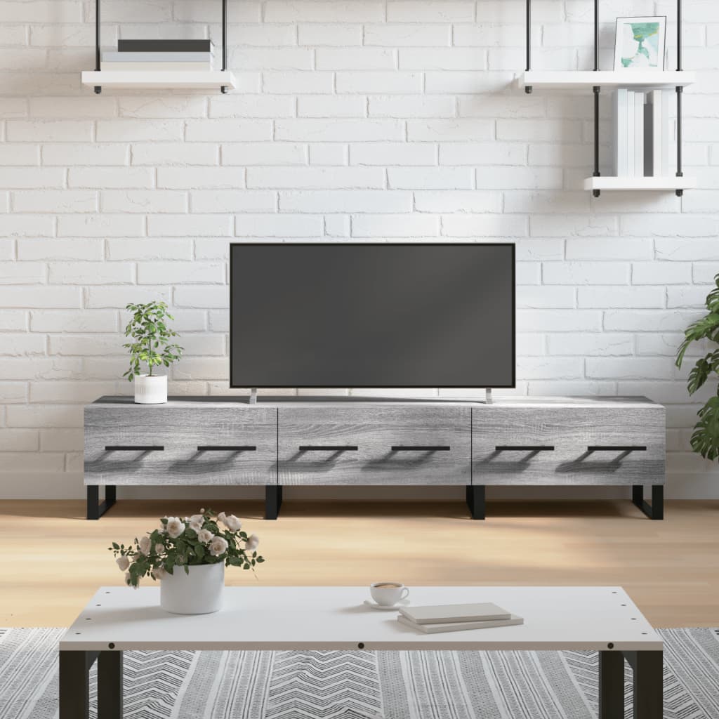 tv-bord 150x36x30 cm konstrueret træ grå sonoma-eg