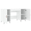 skrivebord 140x50x75 cm konstrueret træ hvid højglans