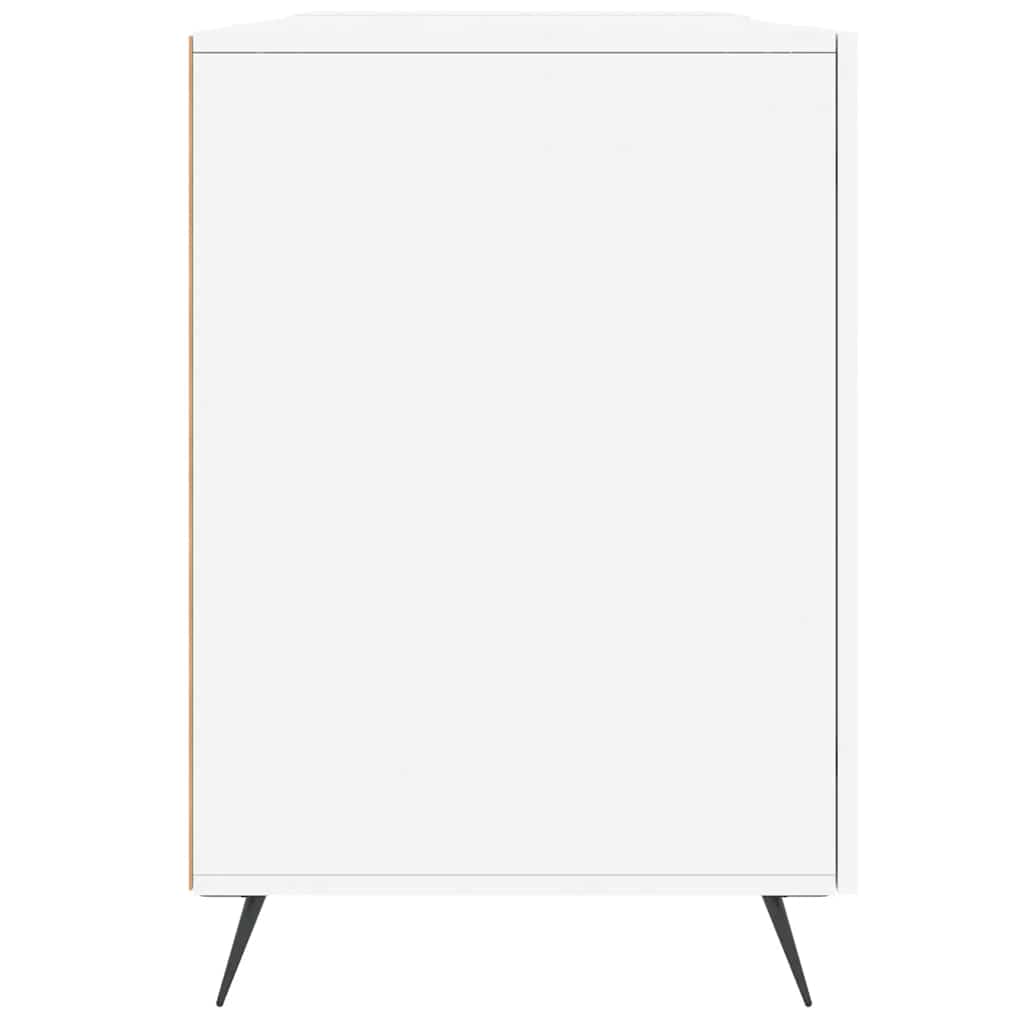 skrivebord 140x50x75 cm konstrueret træ hvid højglans