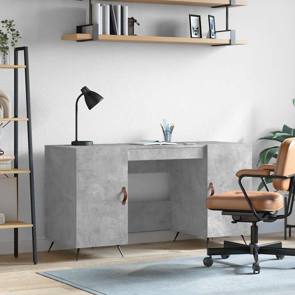 skrivebord 140x50x75 cm konstrueret træ betongrå