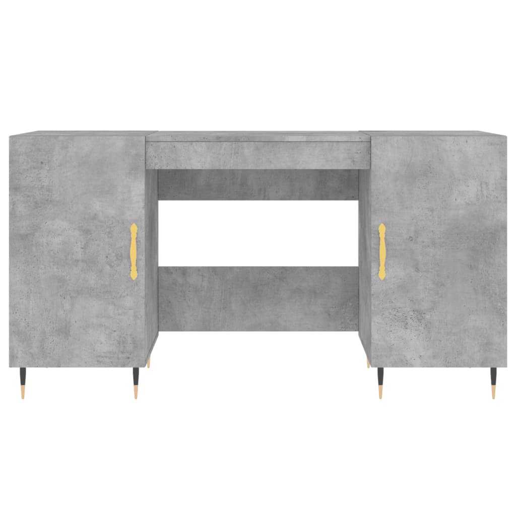skrivebord 140x50x75 cm konstrueret træ betongrå