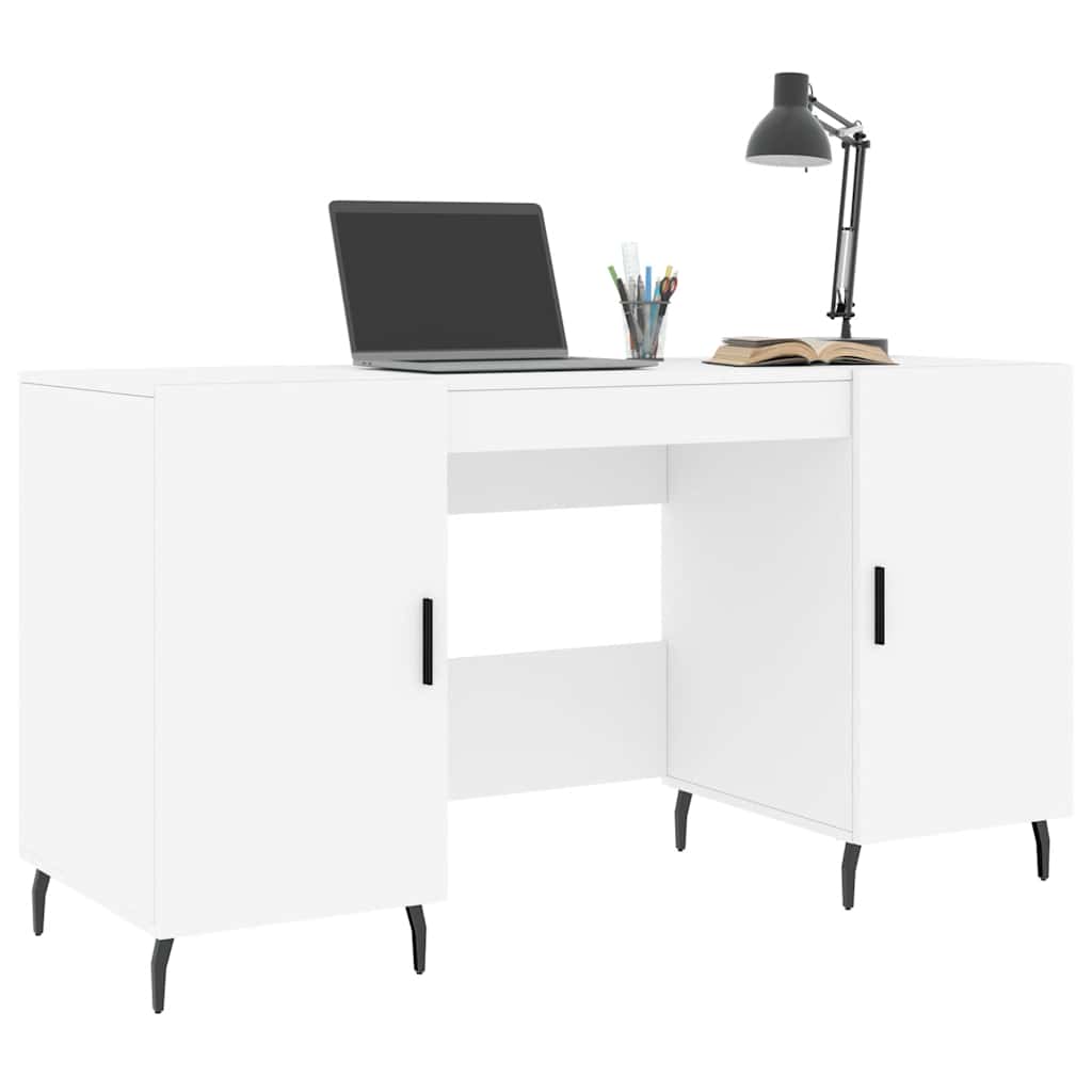 skrivebord 140x50x75 cm konstrueret træ hvid