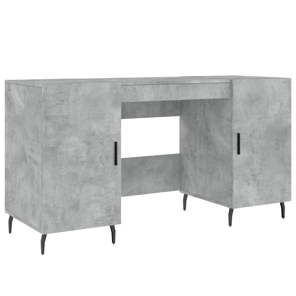 skrivebord 140x50x75 cm konstrueret træ betongrå