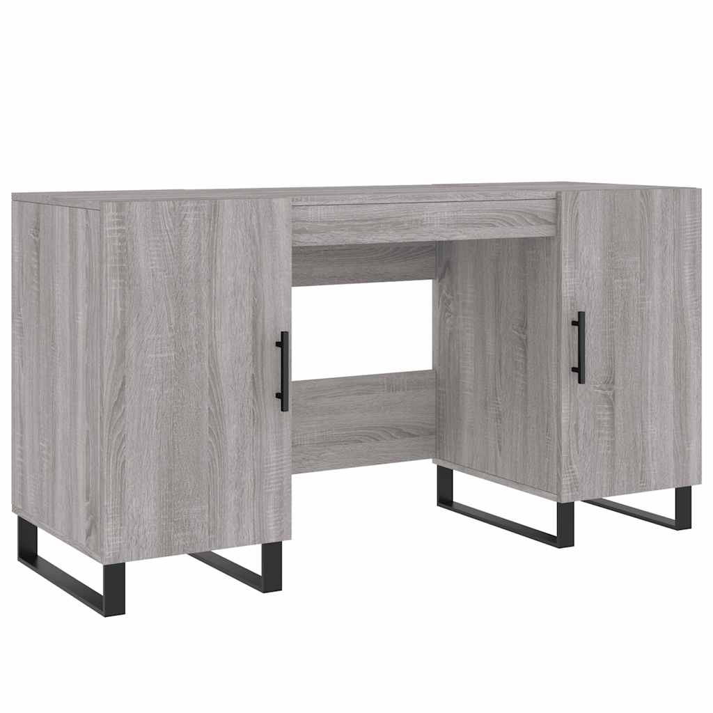 skrivebord 140x50x75 cm konstrueret træ grå sonoma-eg