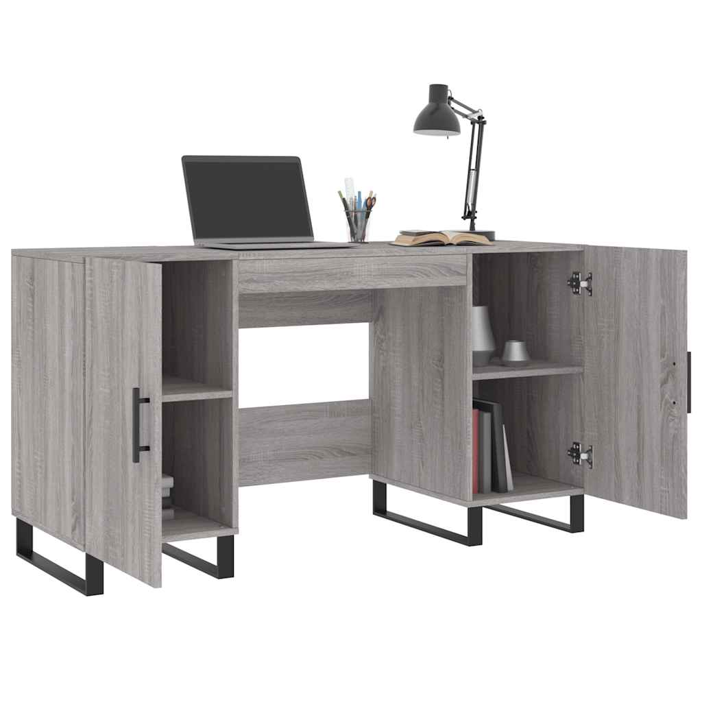 skrivebord 140x50x75 cm konstrueret træ grå sonoma-eg