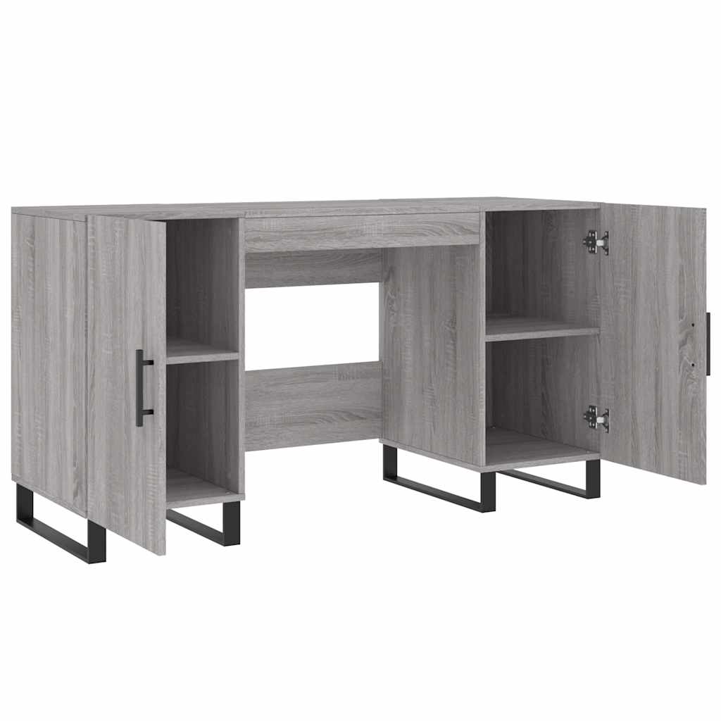 skrivebord 140x50x75 cm konstrueret træ grå sonoma-eg