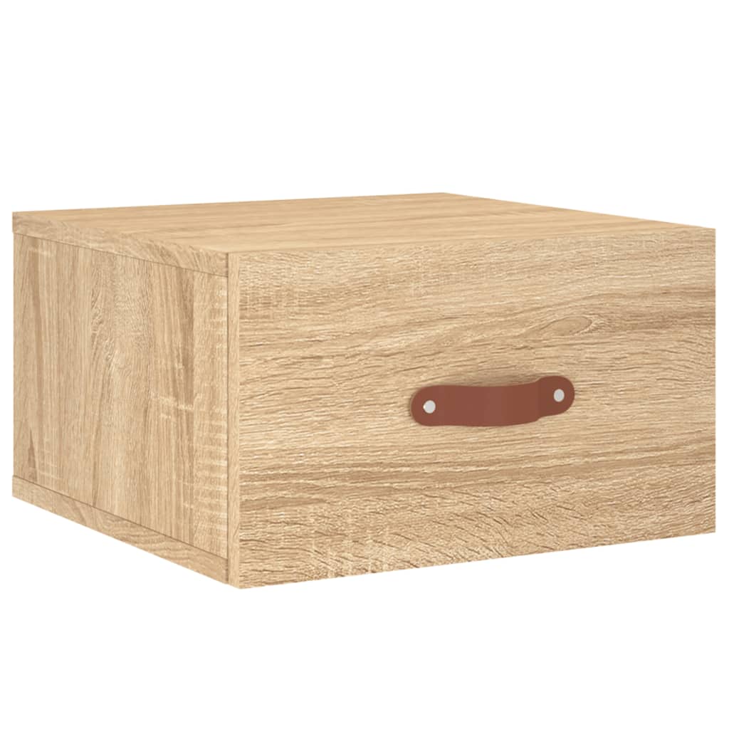 væghængt sengebord 35x35x20 cm sonoma-eg