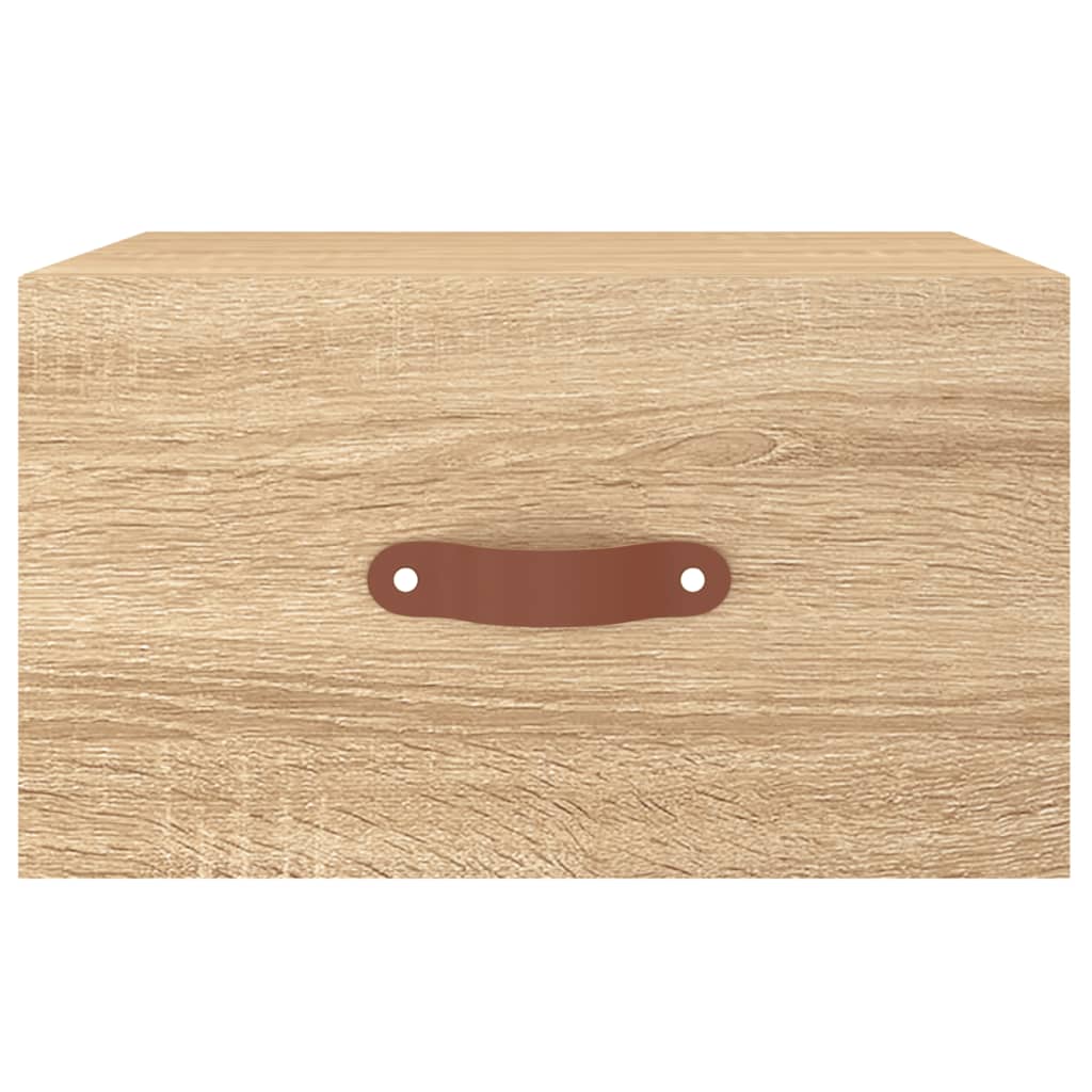 væghængt sengebord 35x35x20 cm sonoma-eg