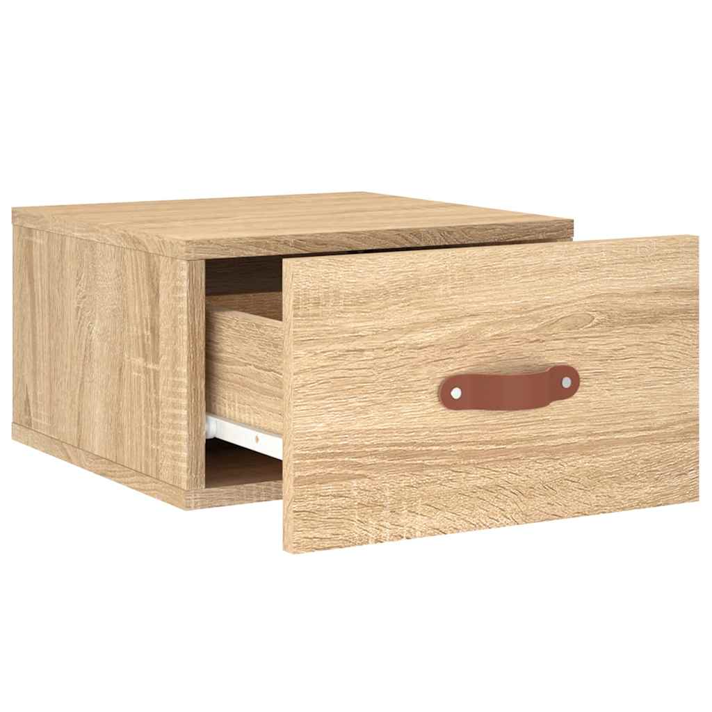væghængt sengebord 35x35x20 cm sonoma-eg