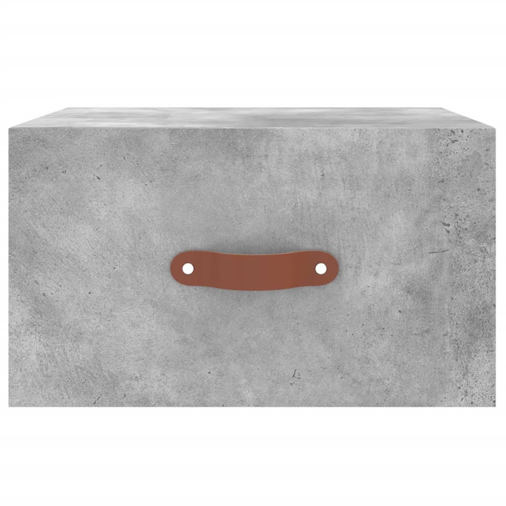 væghængt sengebord 35x35x20 cm betongrå