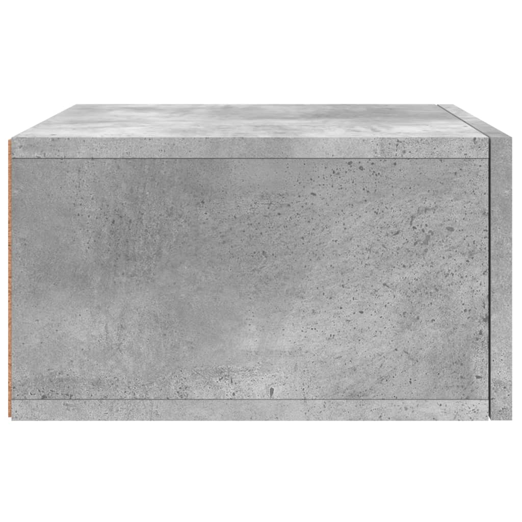 væghængt sengebord 35x35x20 cm betongrå