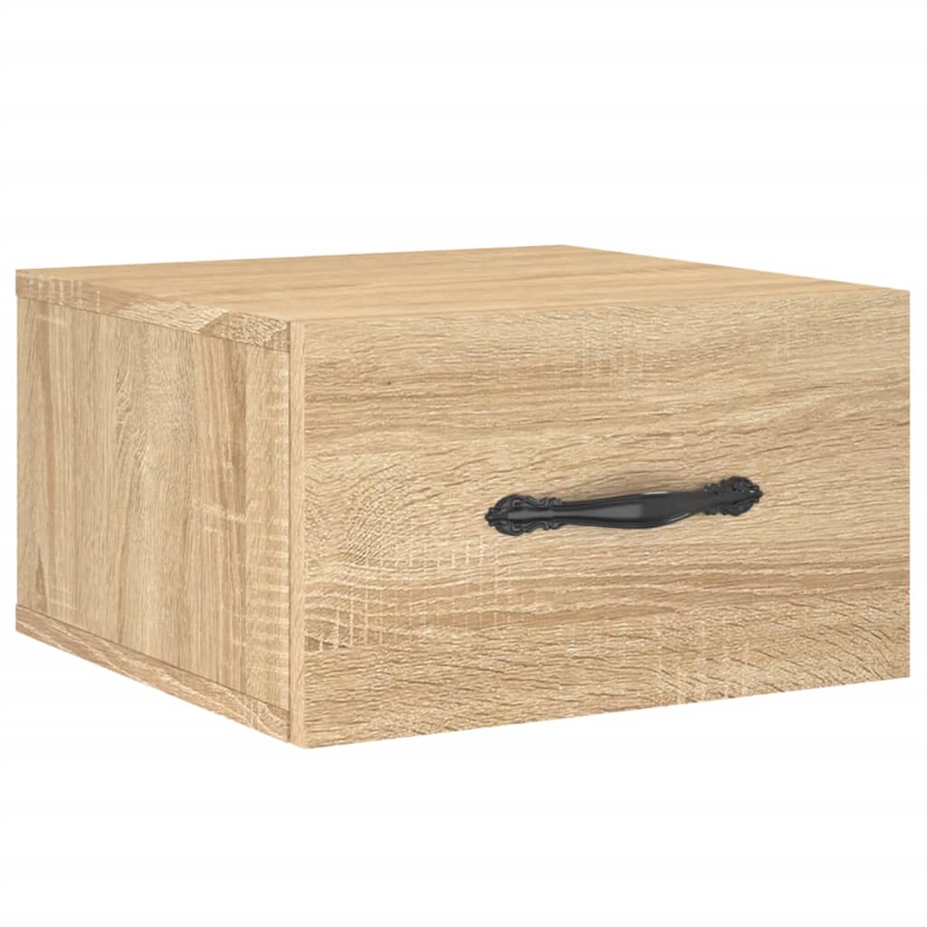 væghængt sengebord 35x35x20 cm sonoma-eg