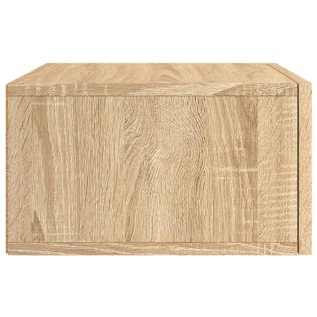 væghængt sengebord 35x35x20 cm sonoma-eg