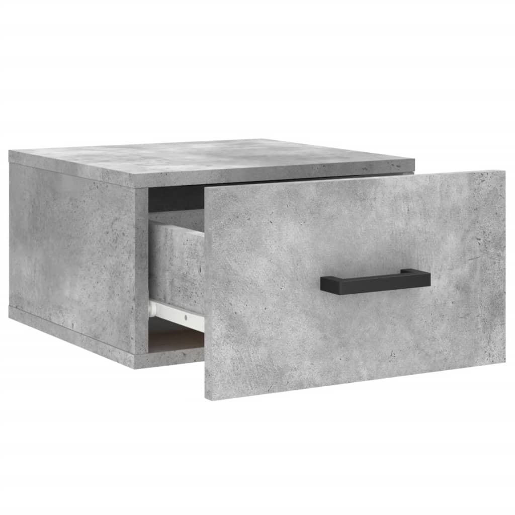 væghængte sengeborde 2 stk. 35x35x20 cm betongrå